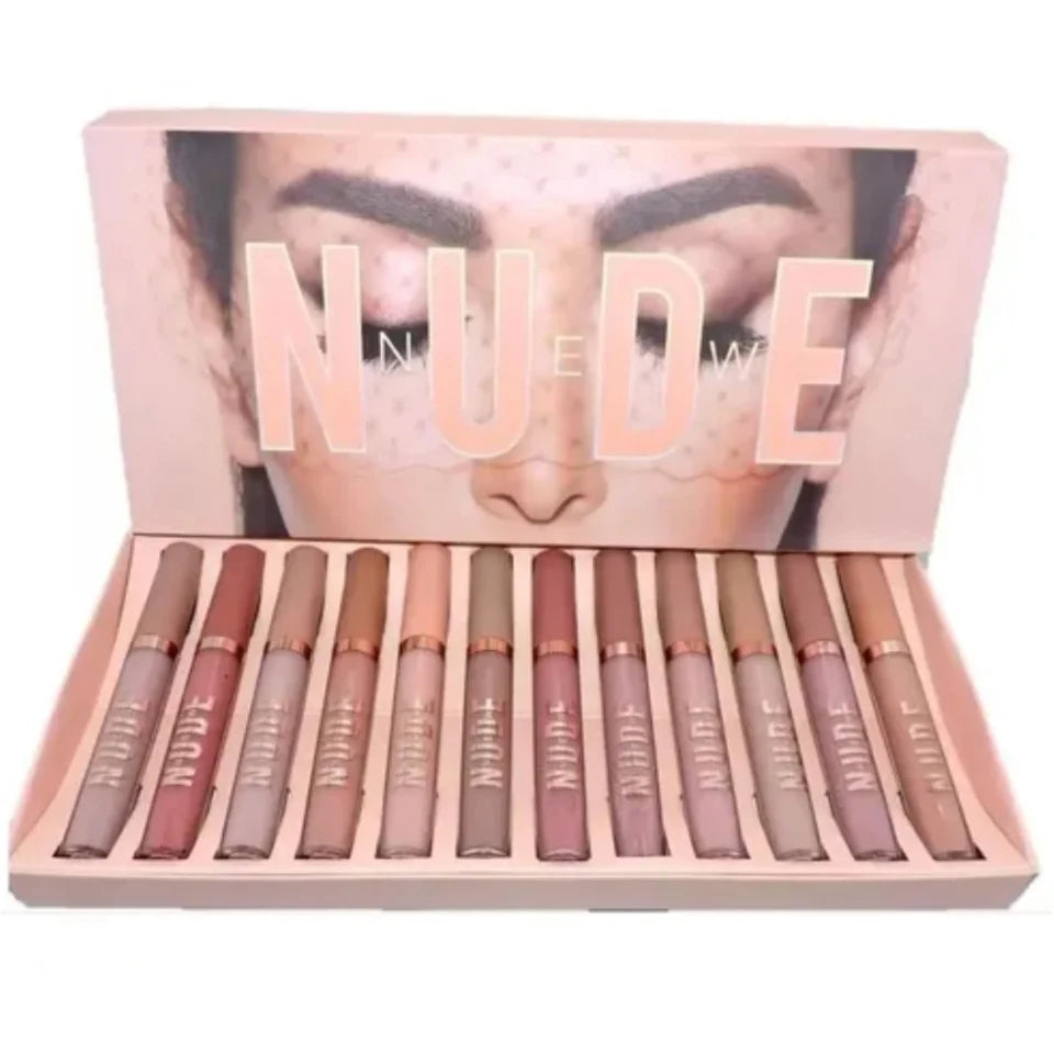 Set De Lipgloss Nude Con 12 Piezas